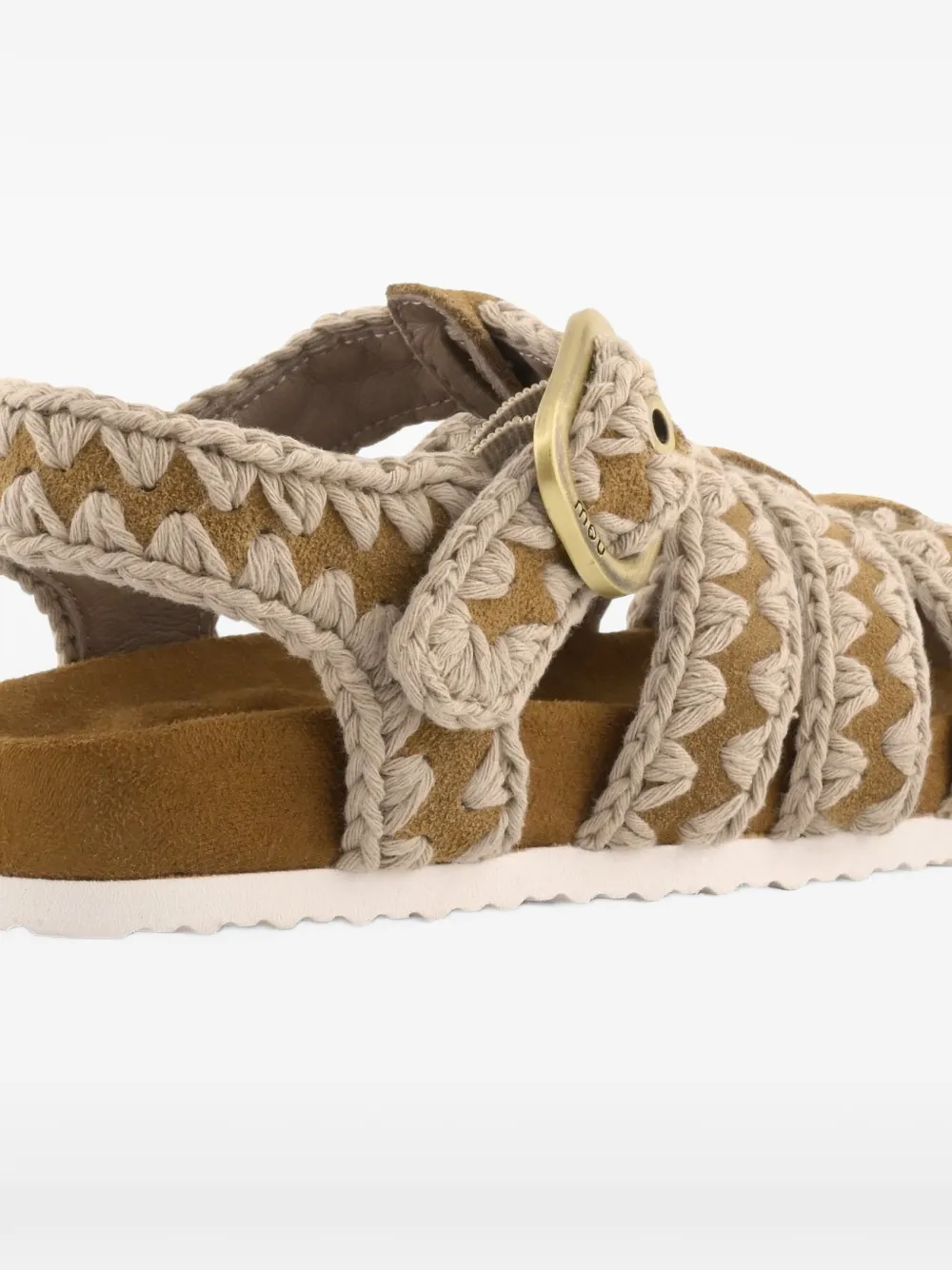 Mou crochet-knit suede sandals Bruin