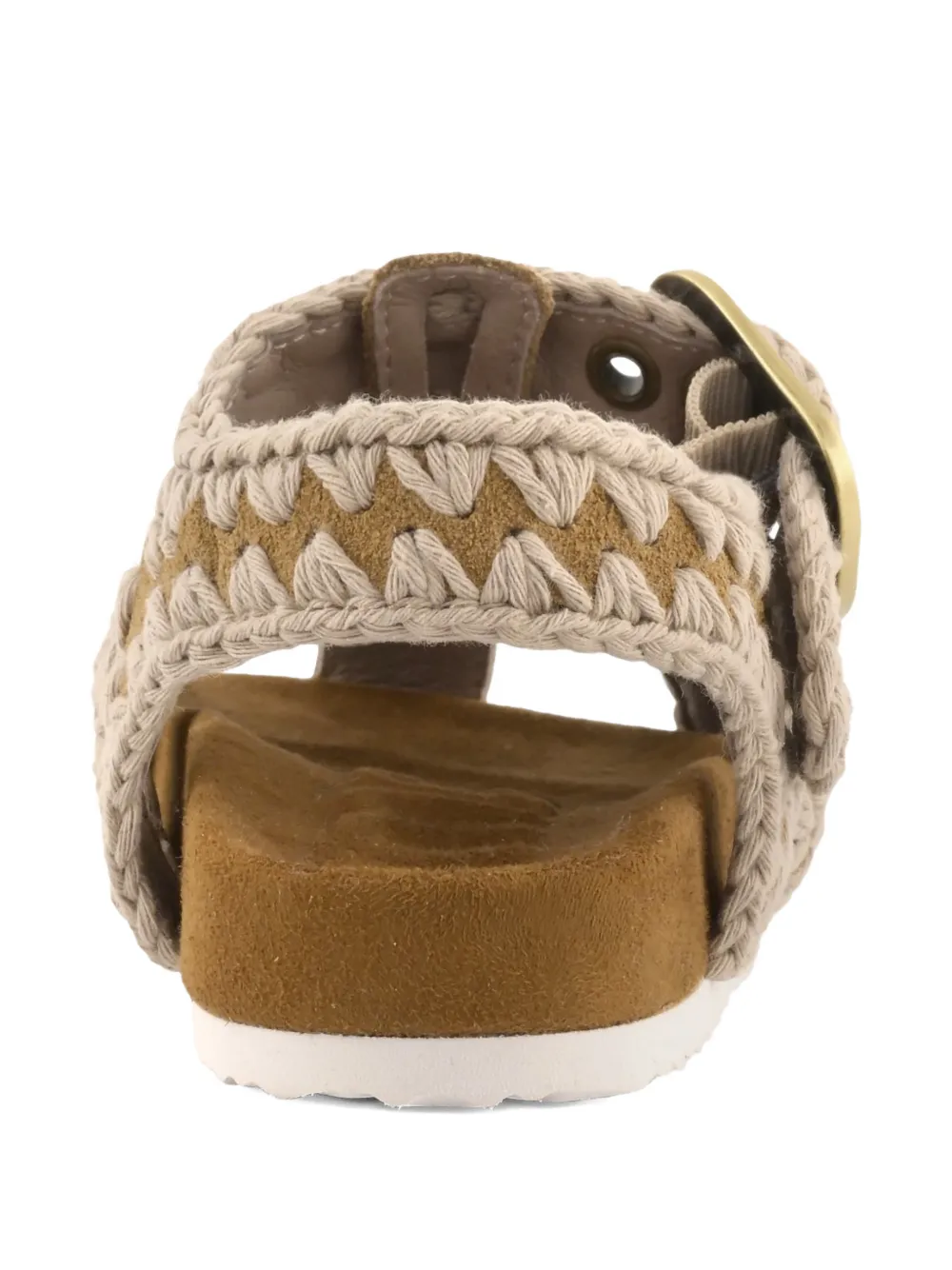 Mou crochet-knit suede sandals Bruin