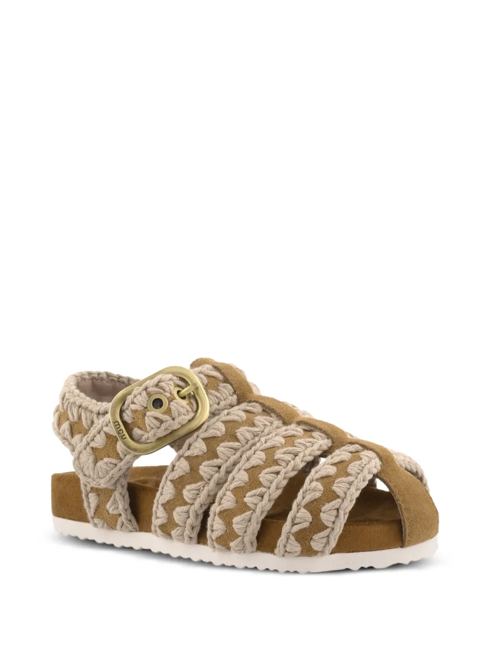 Mou crochet-knit suede sandals Bruin