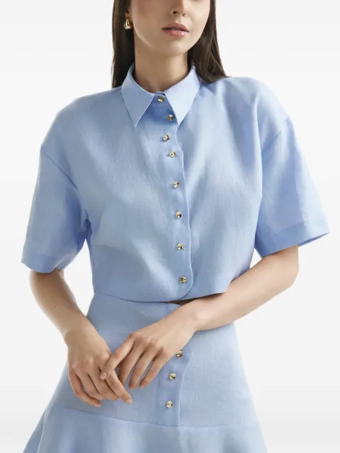 Mia Peculiar camisa corta Wave de lino