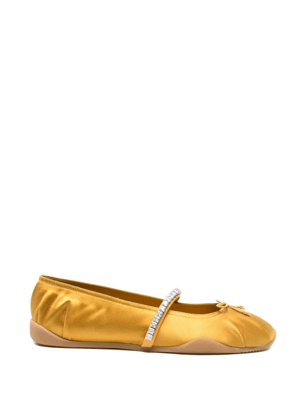Giuseppe Zanotti crystal-embellished ballet flats - Gelb