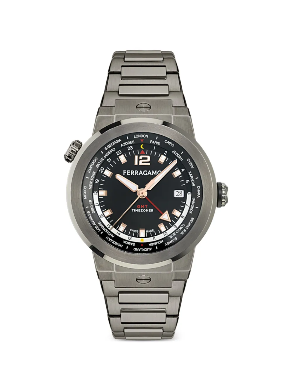 Ferragamo Orologio F-80 Worldtime 43mm - Nero