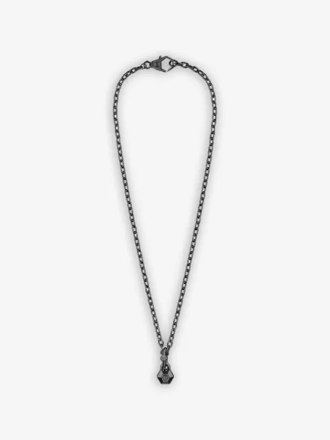 Philipp Plein Edge hexagonal-pendant necklace