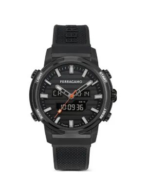 Ferragamo F-80 Tonneau Chronograph 418mm Watch | Black | FARFETCH JO