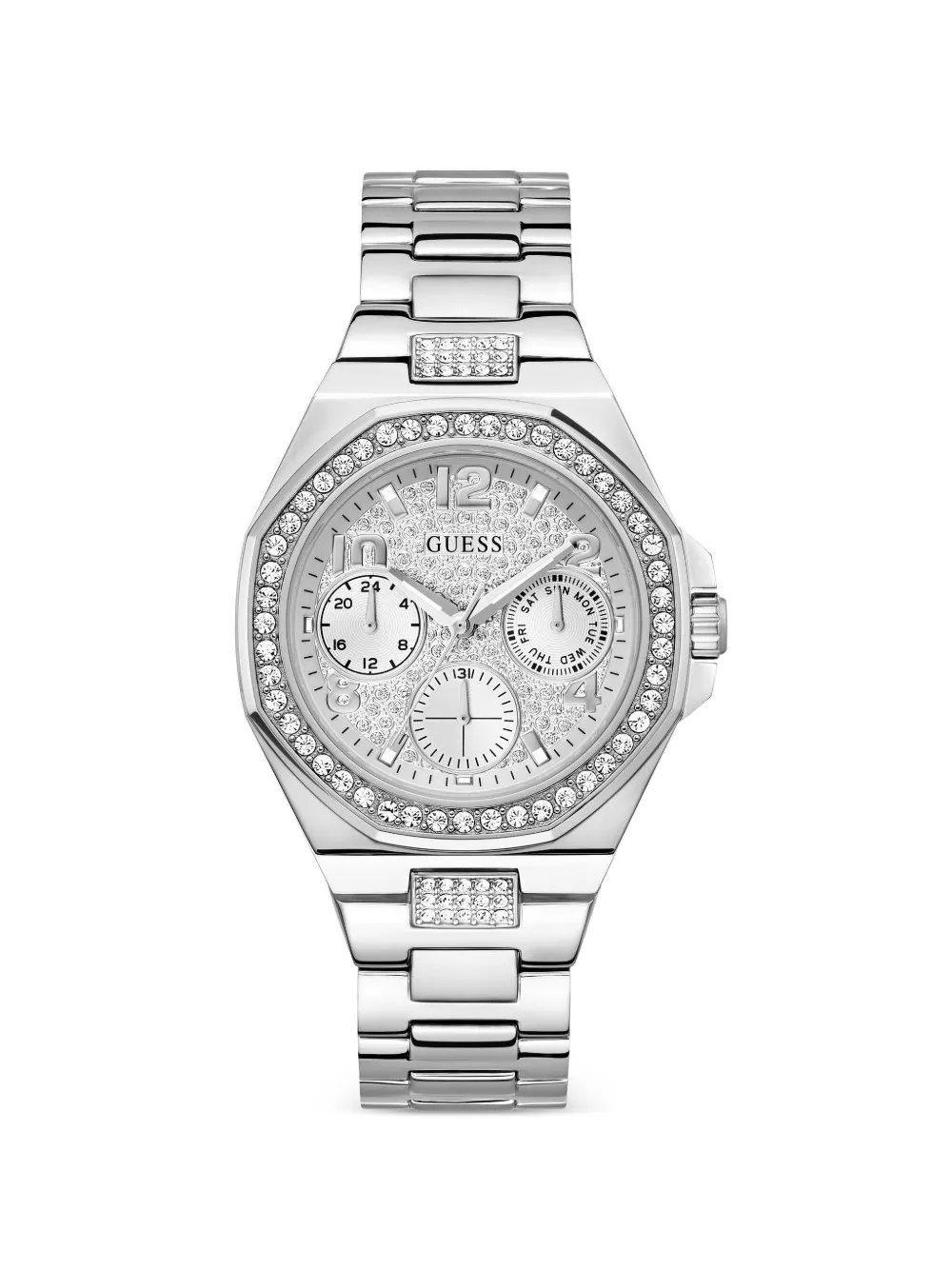 GUESS USA Ladies crystal-embellished 40mm watch - Argento