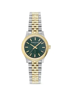 Salvatore Ferragamo Gancini Twisted Bracelet 28mm Watch Green Face Ferragamo Gancini Twisted Bracelet Watch - Malachite  main image 4