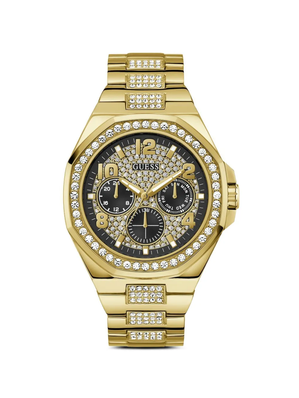 GUESS USA Orologio con cristalli 46mm - Nero