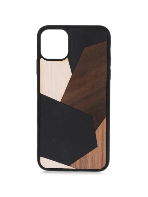 Wood'd geometric-pattern iPhone 11 Pro Max case