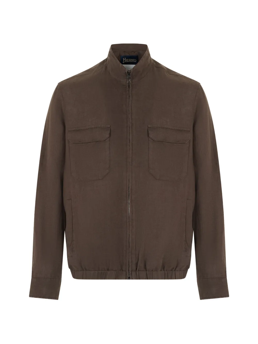 Herno zip-up pocket-detail bomber jacket - Brown