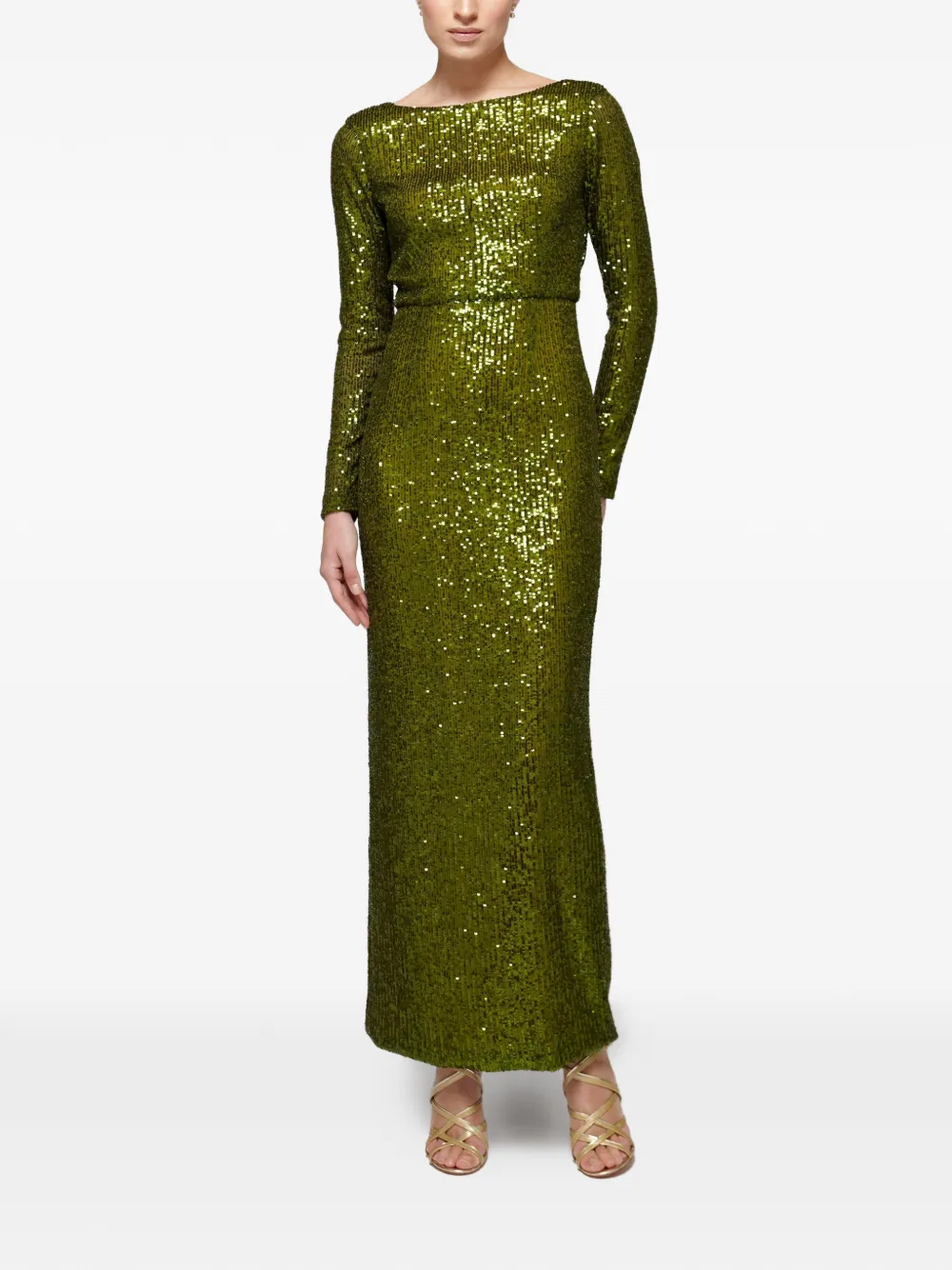 Catalina Georgia maxi-jurk met pailletten Groen
