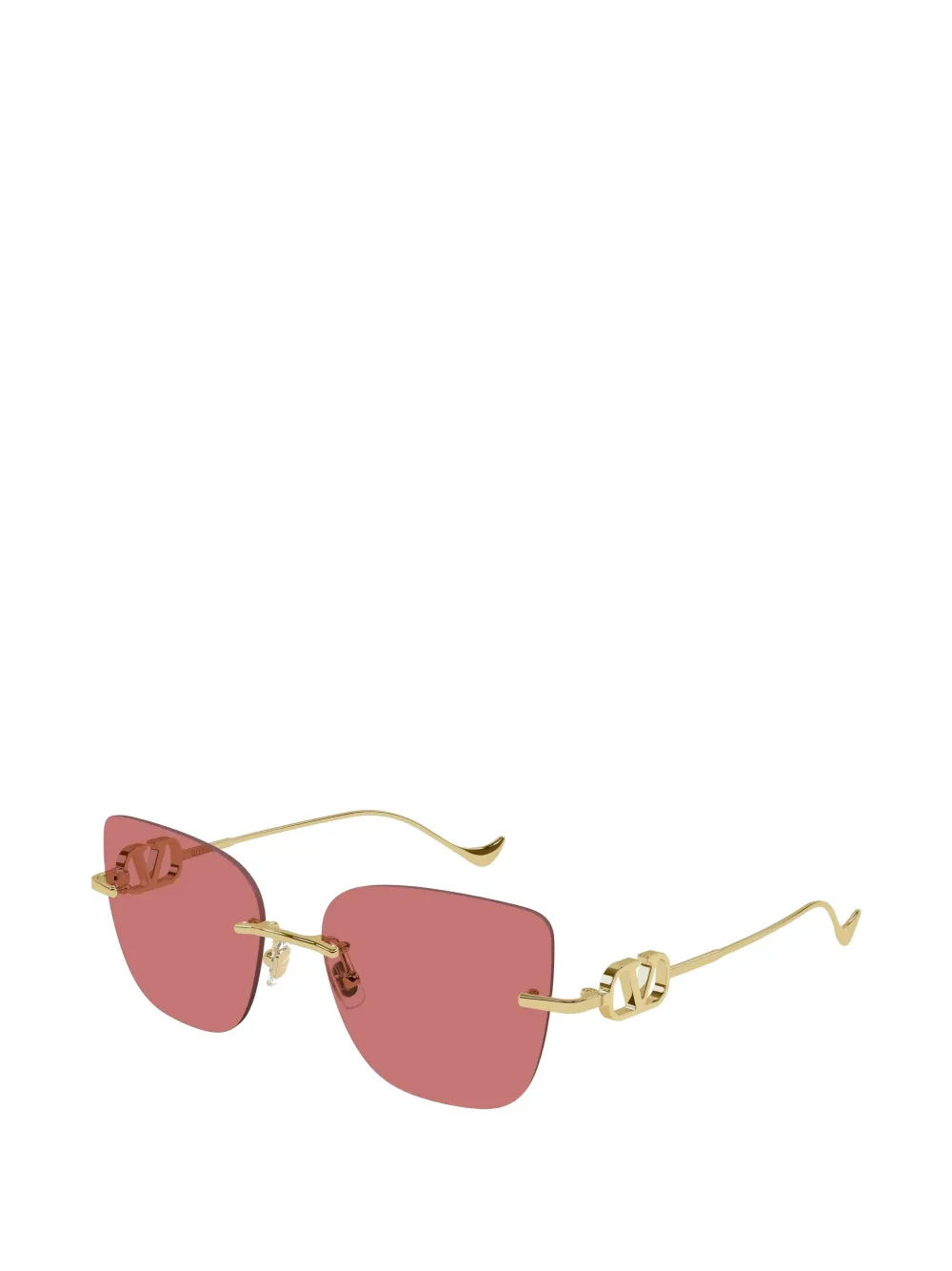 VALENTINO GARAVANI EYEWEAR Zonnebril met randloos montuur en V-logo Roze
