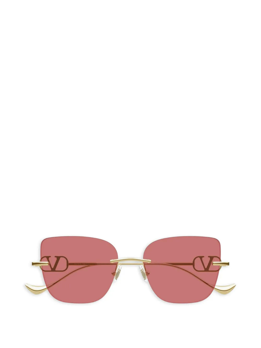 VALENTINO GARAVANI EYEWEAR V-logo rimless sunglasses - Rosa