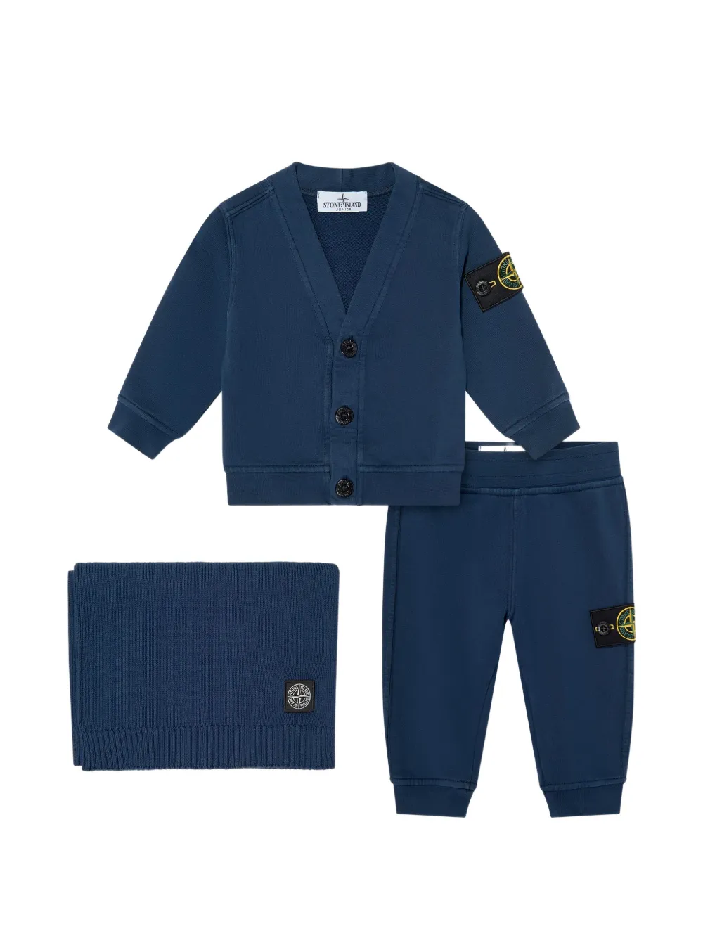 Stone Island Junior compass-patch track pants - Blu