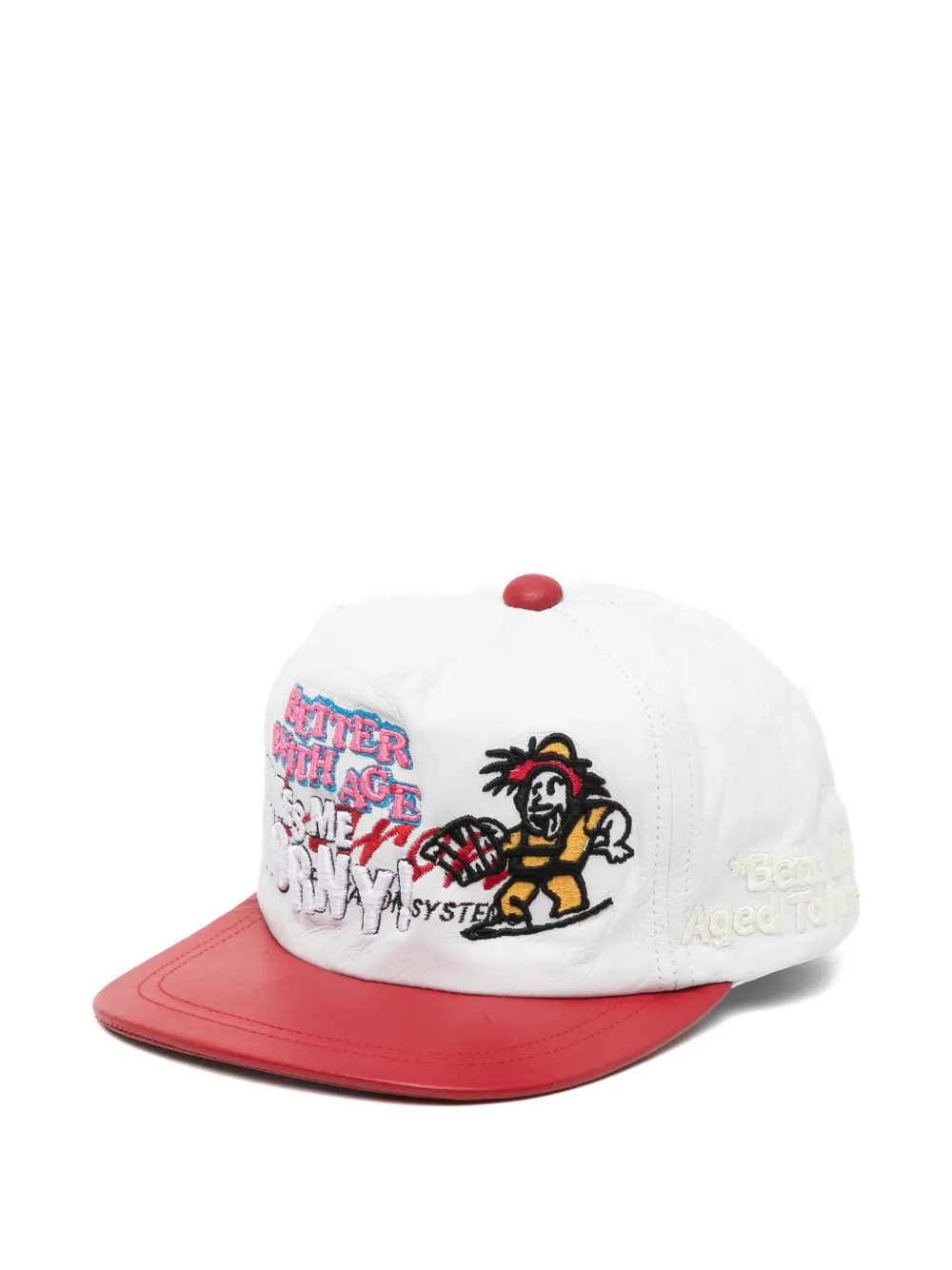 Better with Age embroidered flat-peak cap - Bianco