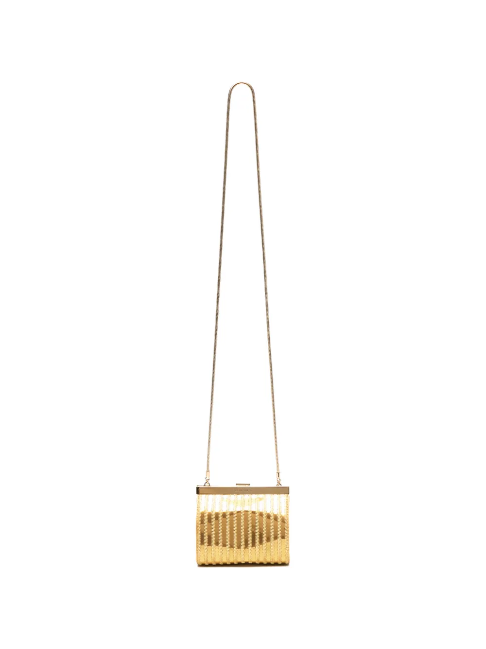 Alberta Ferretti metallic-effect logo-detail clutch bag - Oro
