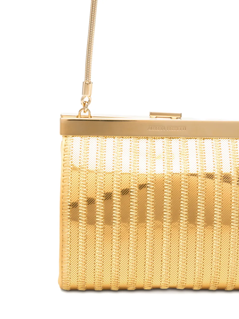Alberta Ferretti Clutch met metallic-effect en logodetail Goud