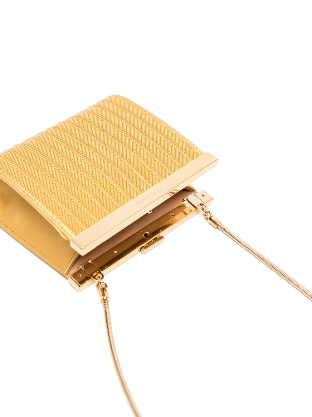 Alberta Ferretti Clutch met metallic-effect en logodetail Goud
