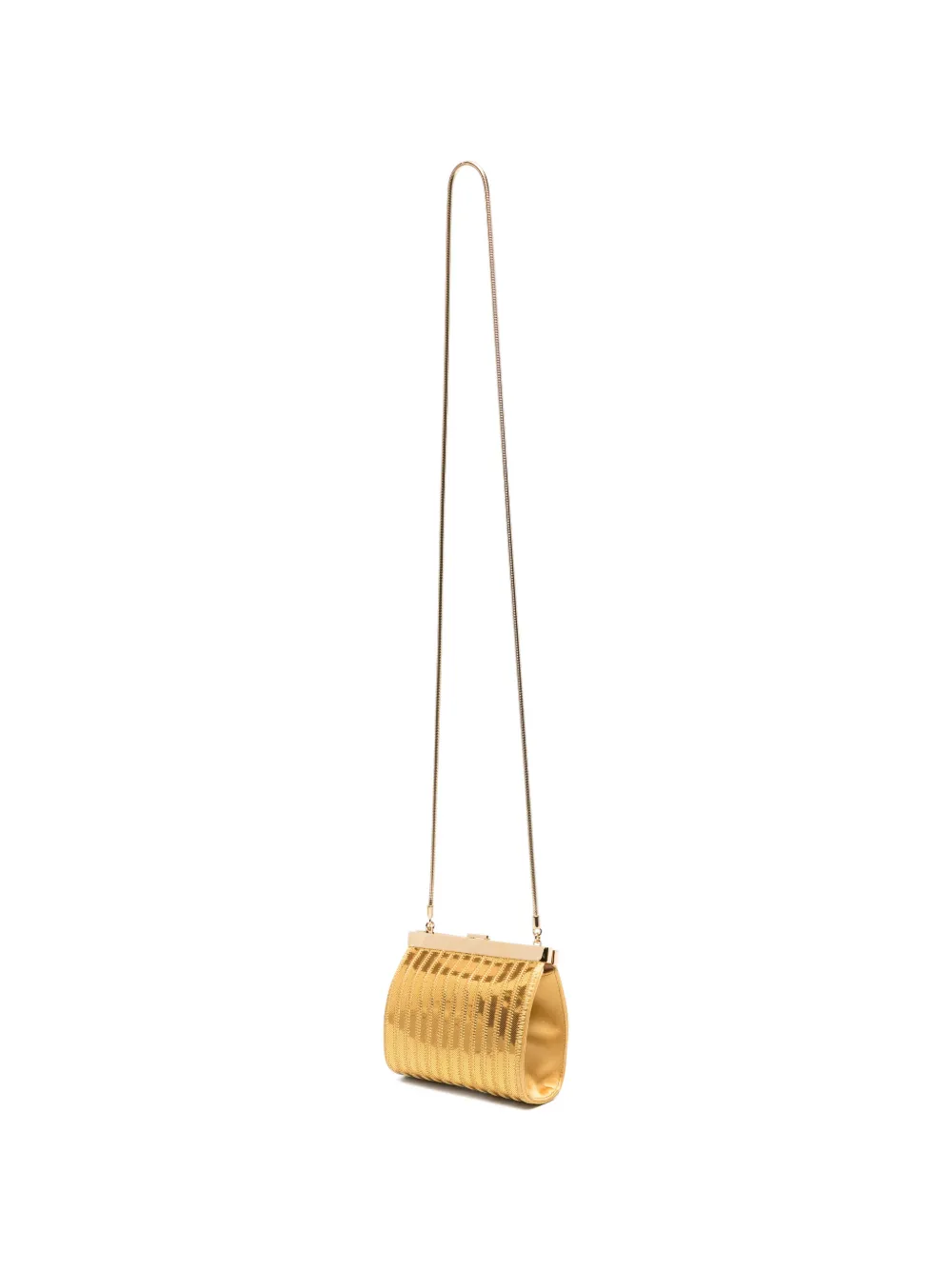 Alberta Ferretti Clutch met metallic-effect en logodetail Goud