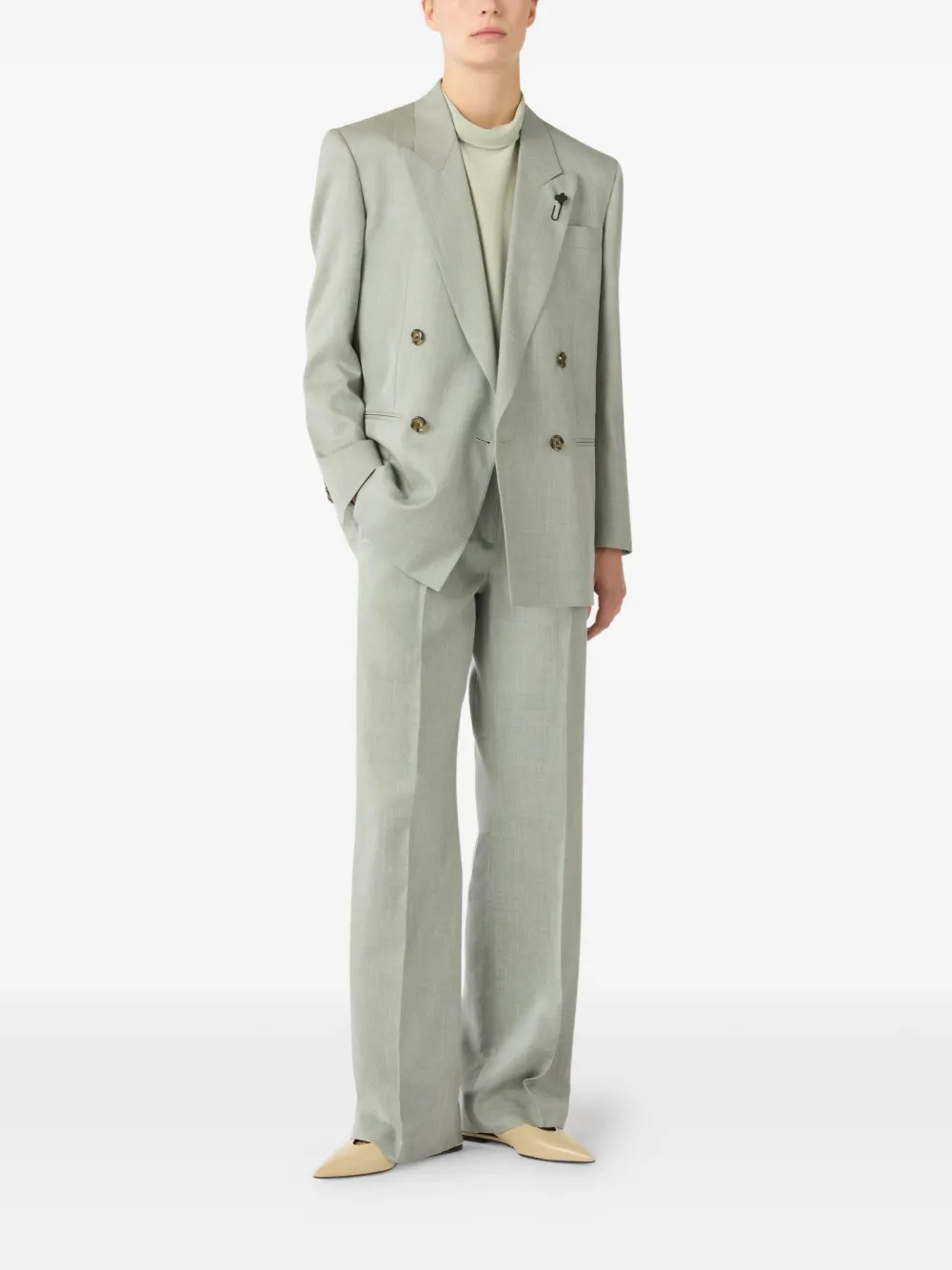 Lardini Pantalones De Sarga Con Pinzas - Verde 