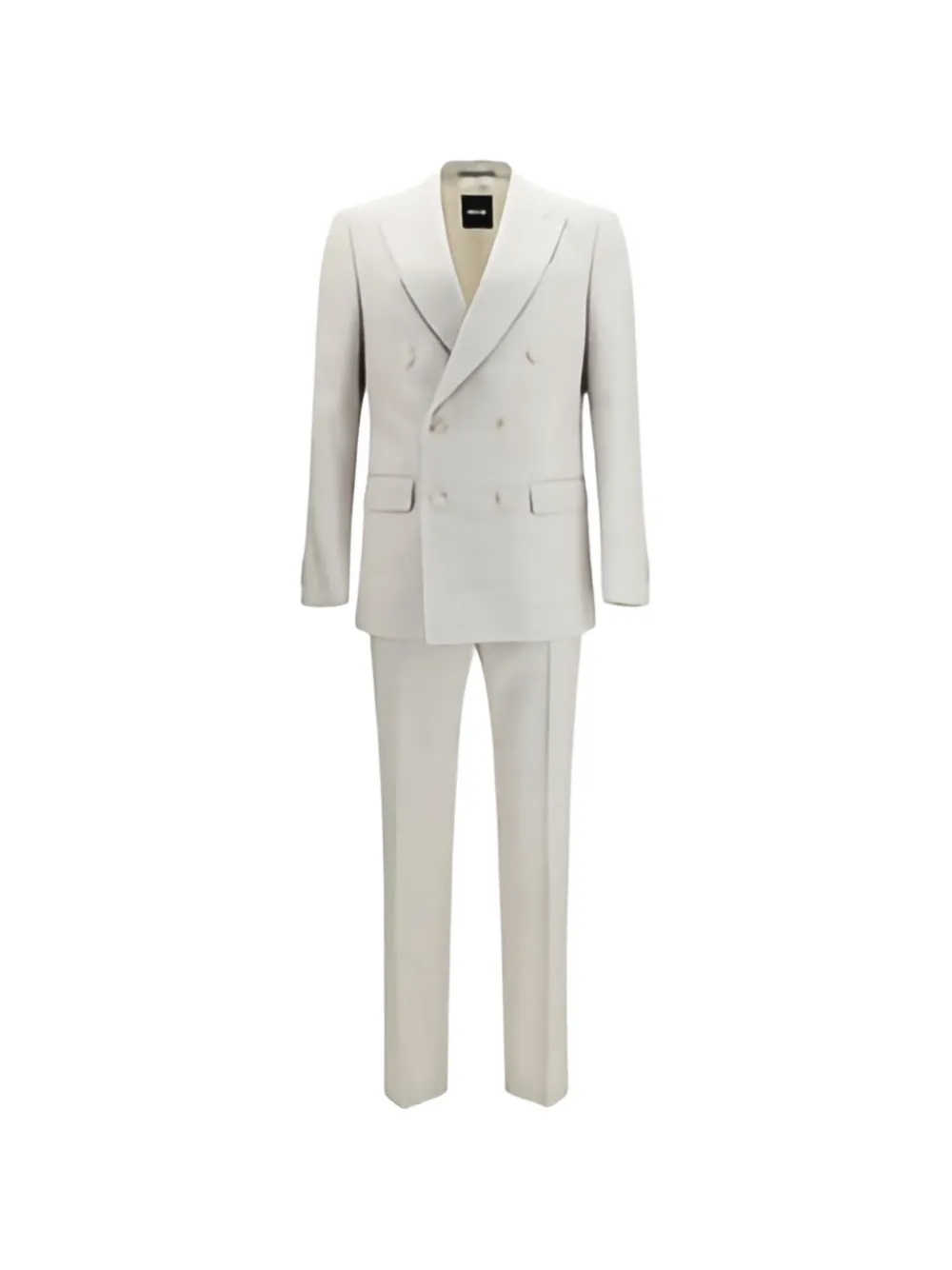 BOSS double-breasted peak-lapel suit - Toni neutri
