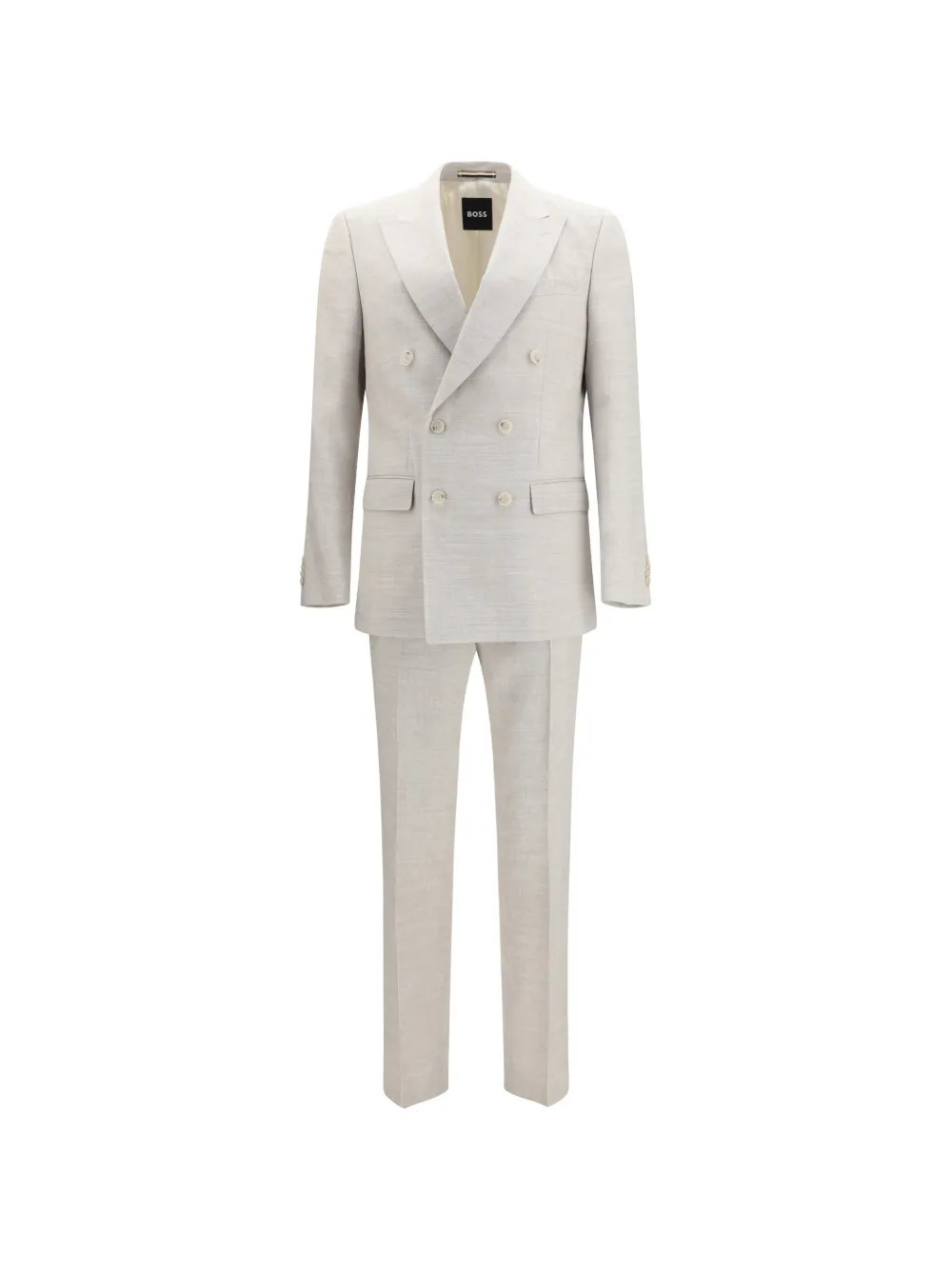 BOSS double-breasted peak-lapel suit - Toni neutri