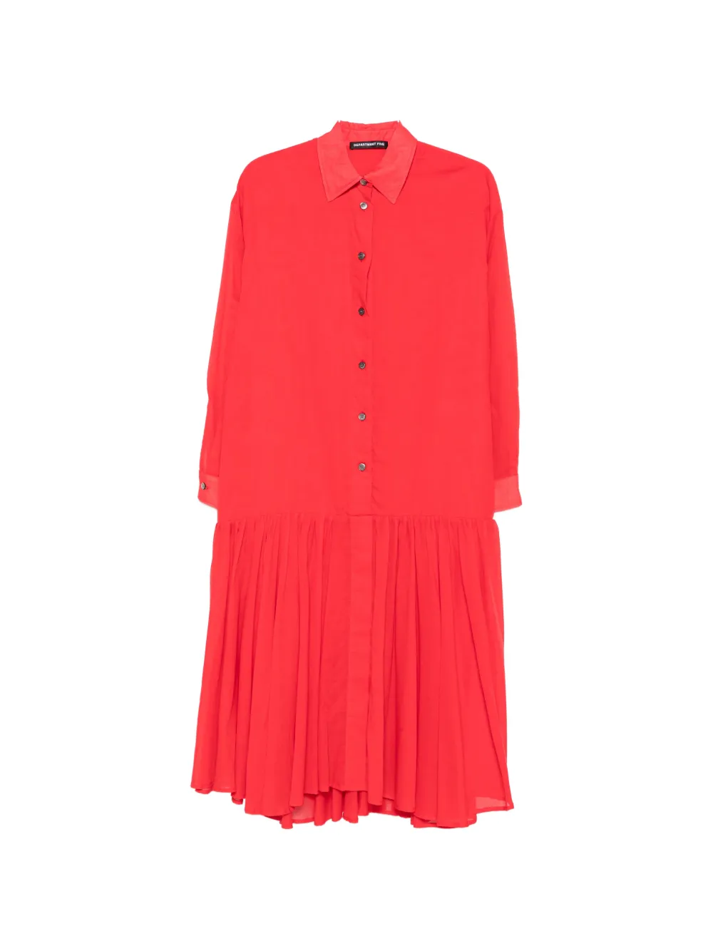 Department 5 pleated shirt dress - Rosso