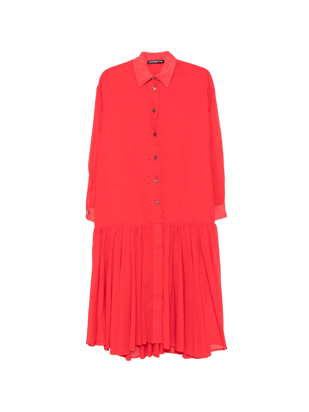 Department 5 pleated shirt dress - Rosso