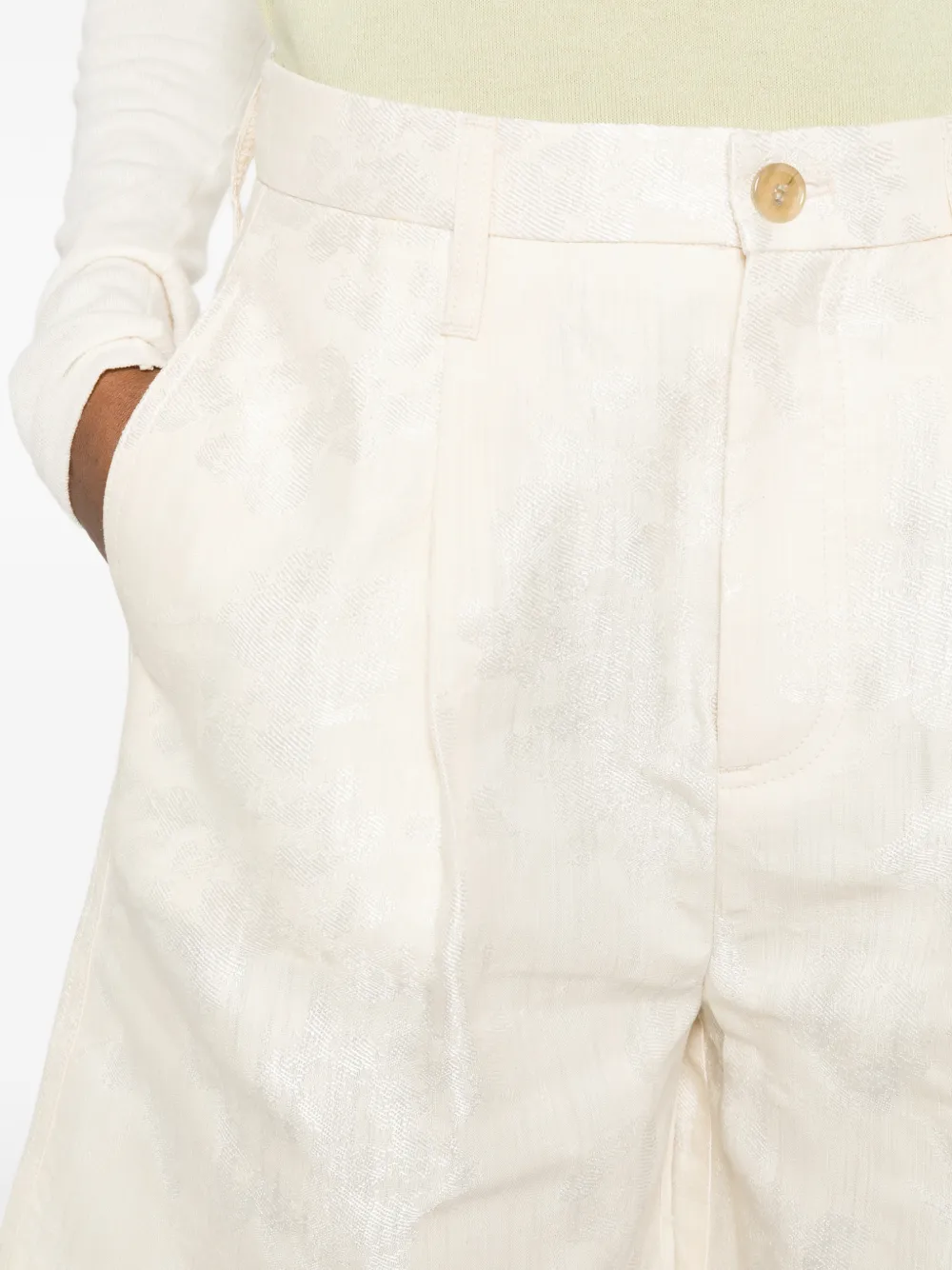 Department 5 Shorts met bloemjacquard Beige