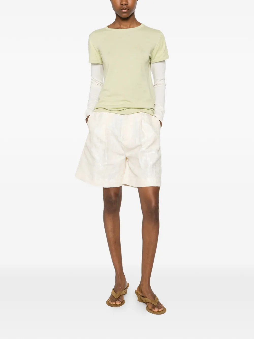 Department 5 Shorts met bloemjacquard Beige