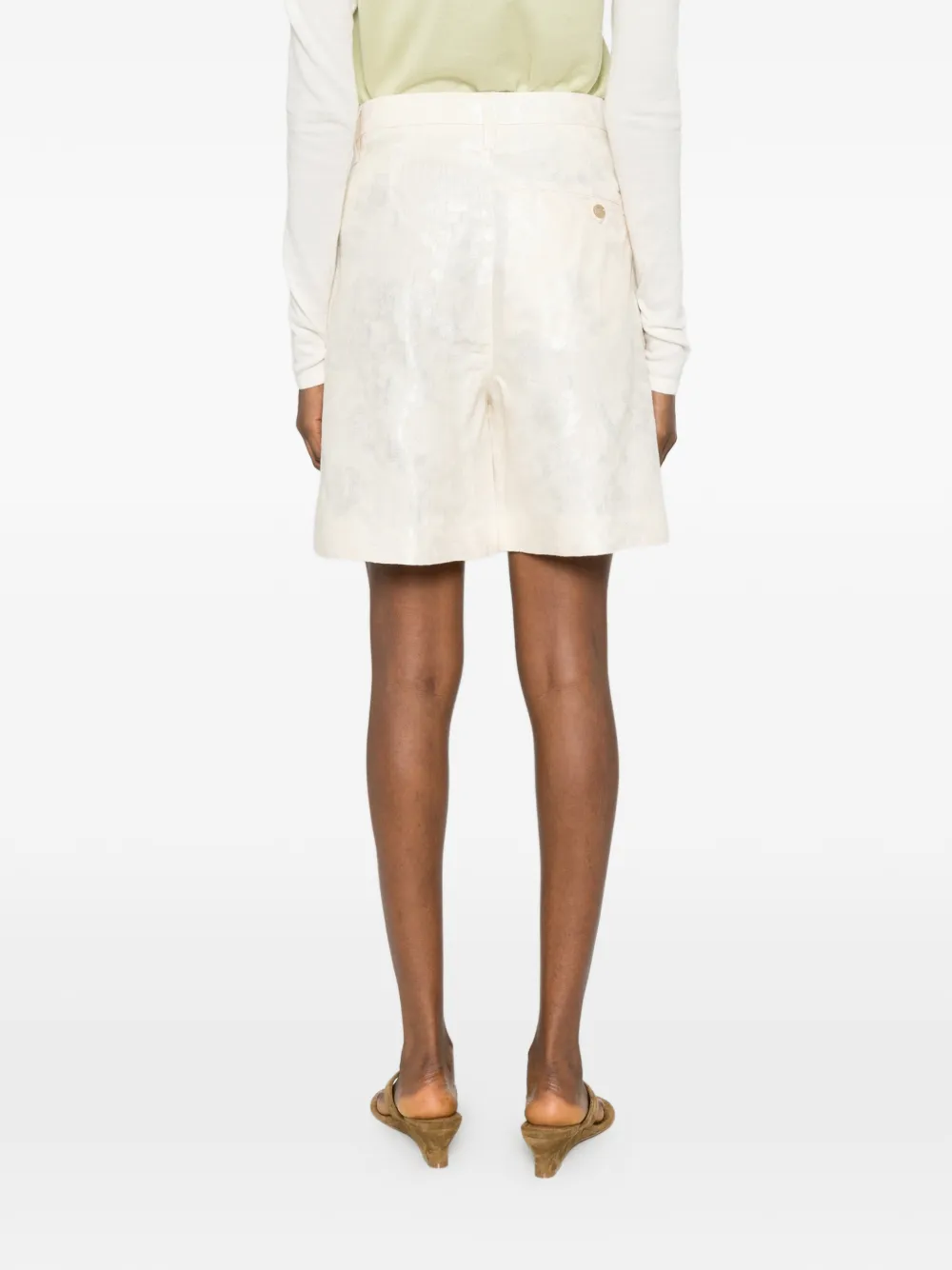 Department 5 Shorts met bloemjacquard Beige