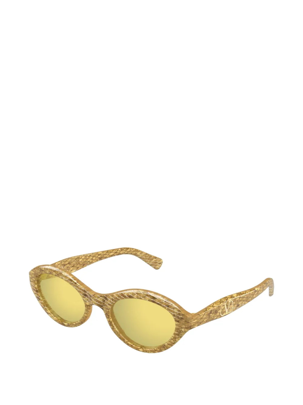 VALENTINO GARAVANI EYEWEAR Zonnebril met cat-eye montuur en diamantpatroon Goud