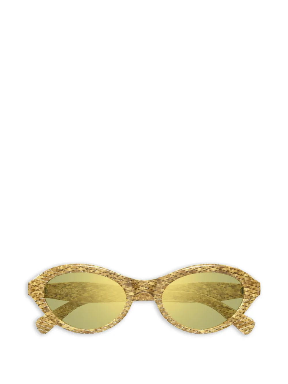 VALENTINO GARAVANI EYEWEAR diamond-patterned cat-eye sunglasses - Oro