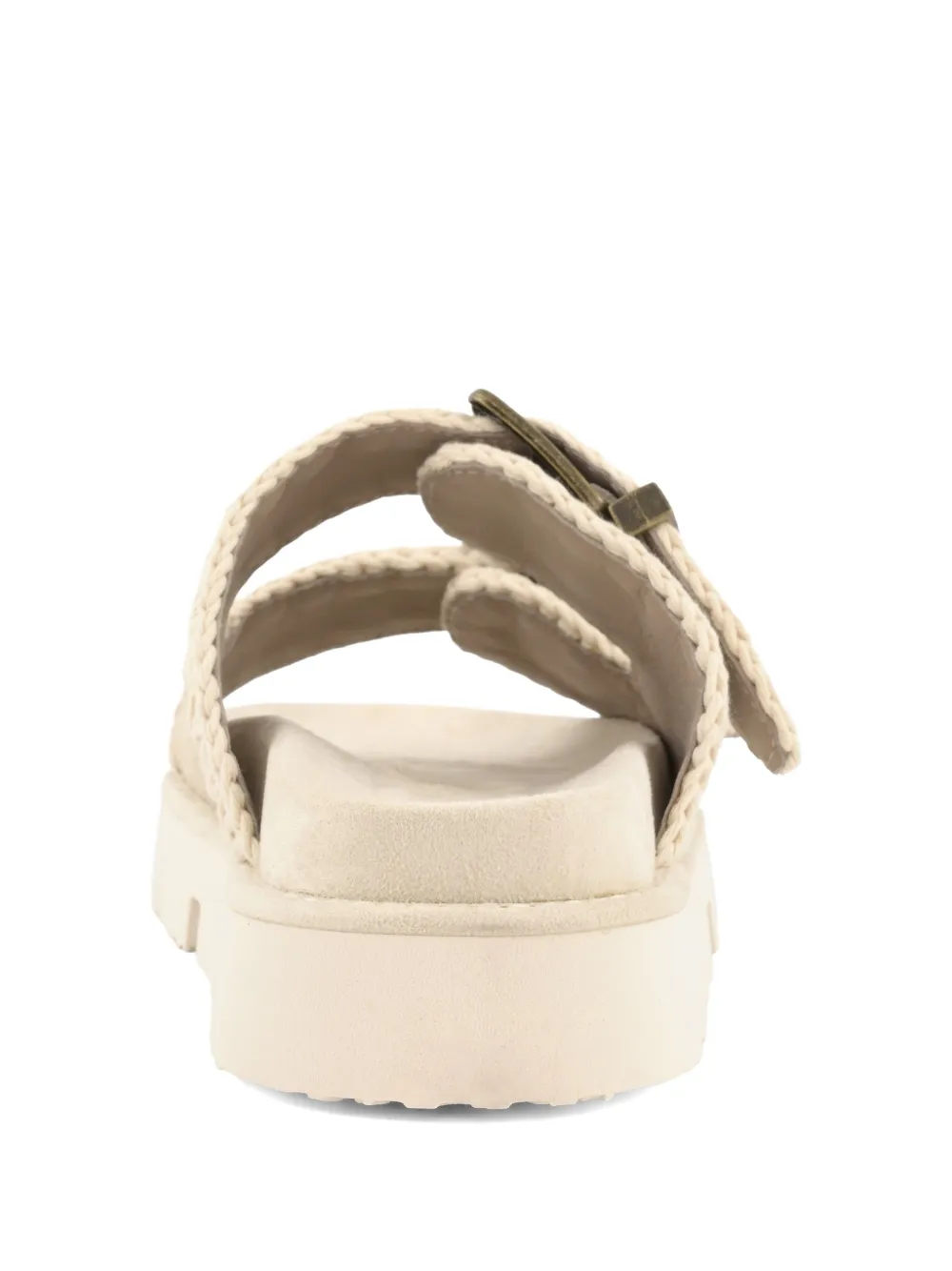 Mou Bio crochet-trim buckle-strap sandals Beige