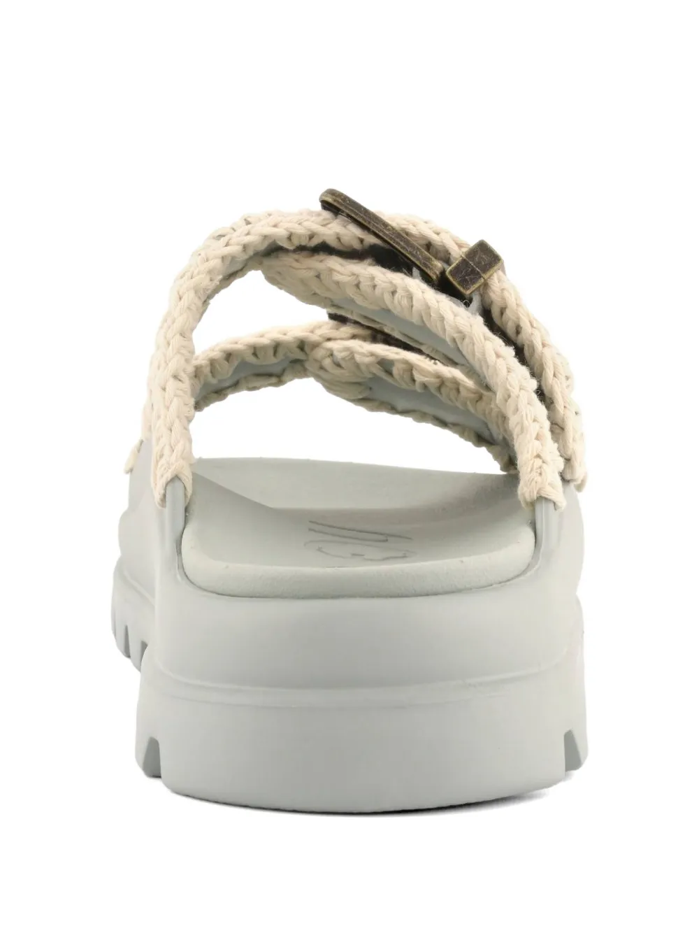 Mou Eva crochet-trim buckle-strap sandals Grijs