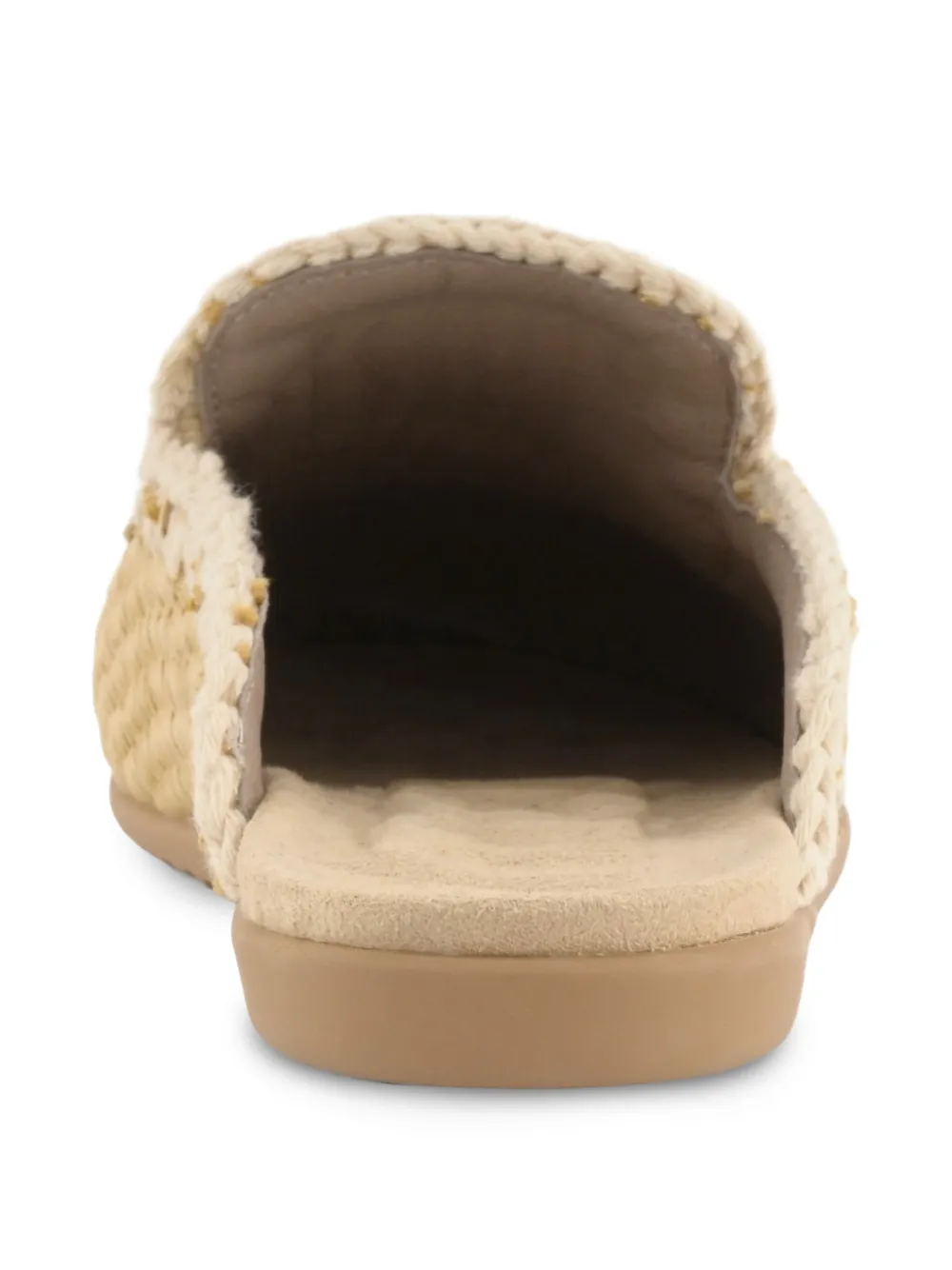 Mou logo-plaque woven mules Beige