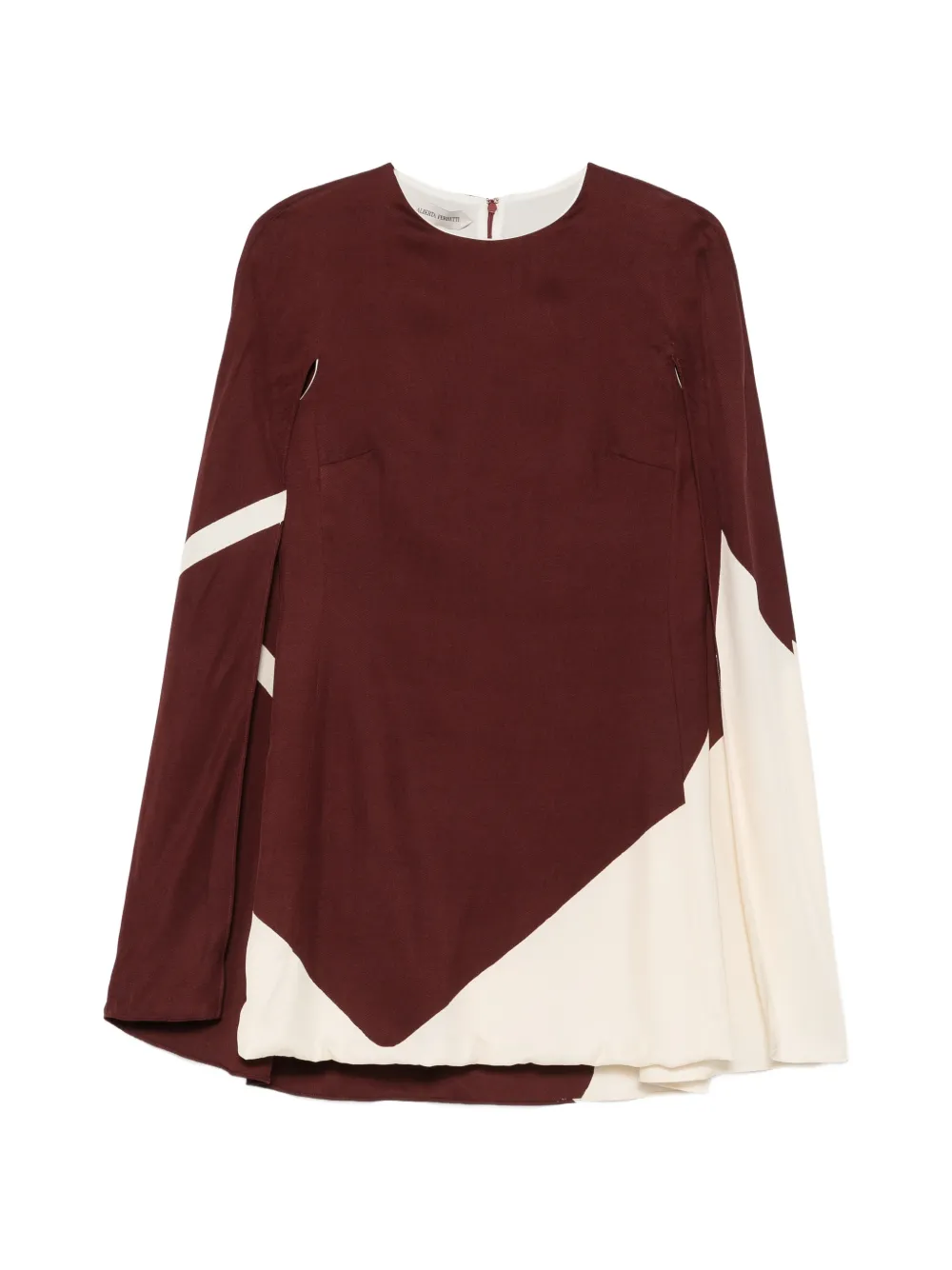 Alberta Ferretti colour-block cape-style mini dress - Rosso
