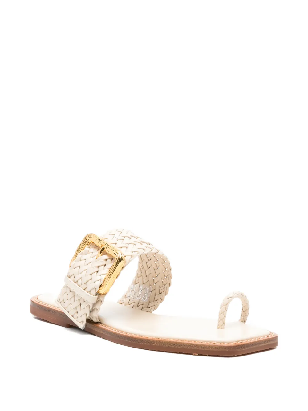 Giuseppe Zanotti woven buckle-detail sandals Beige