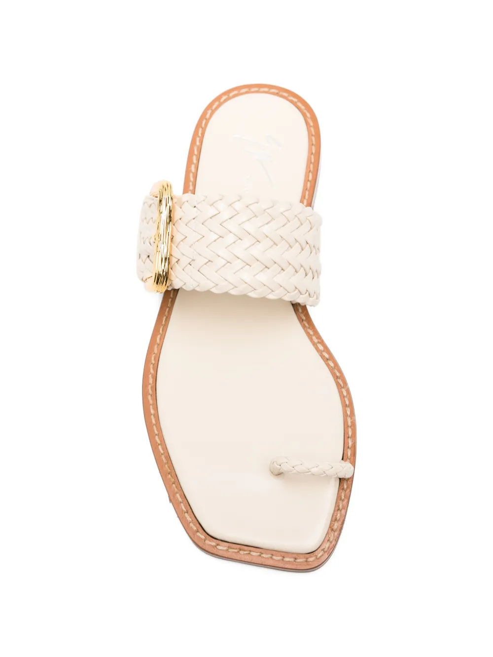Giuseppe Zanotti woven buckle-detail sandals Beige