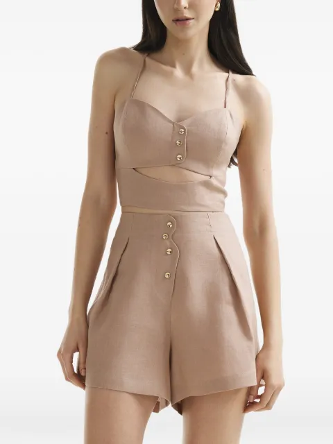 Mia Peculiar top estilo corset Wave de lino