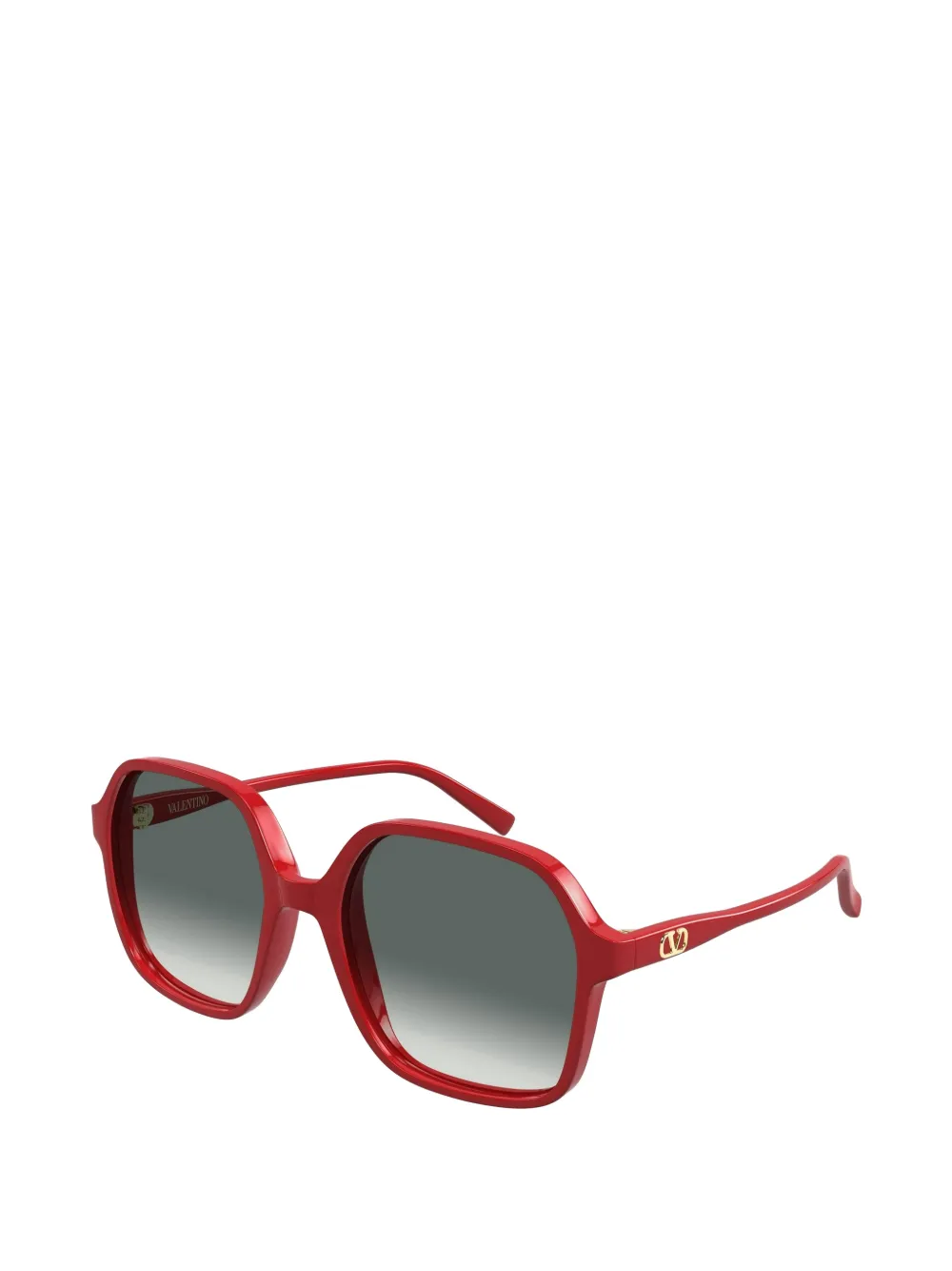 VALENTINO GARAVANI EYEWEAR VLogo zonnebril met geometrisch montuur Rood