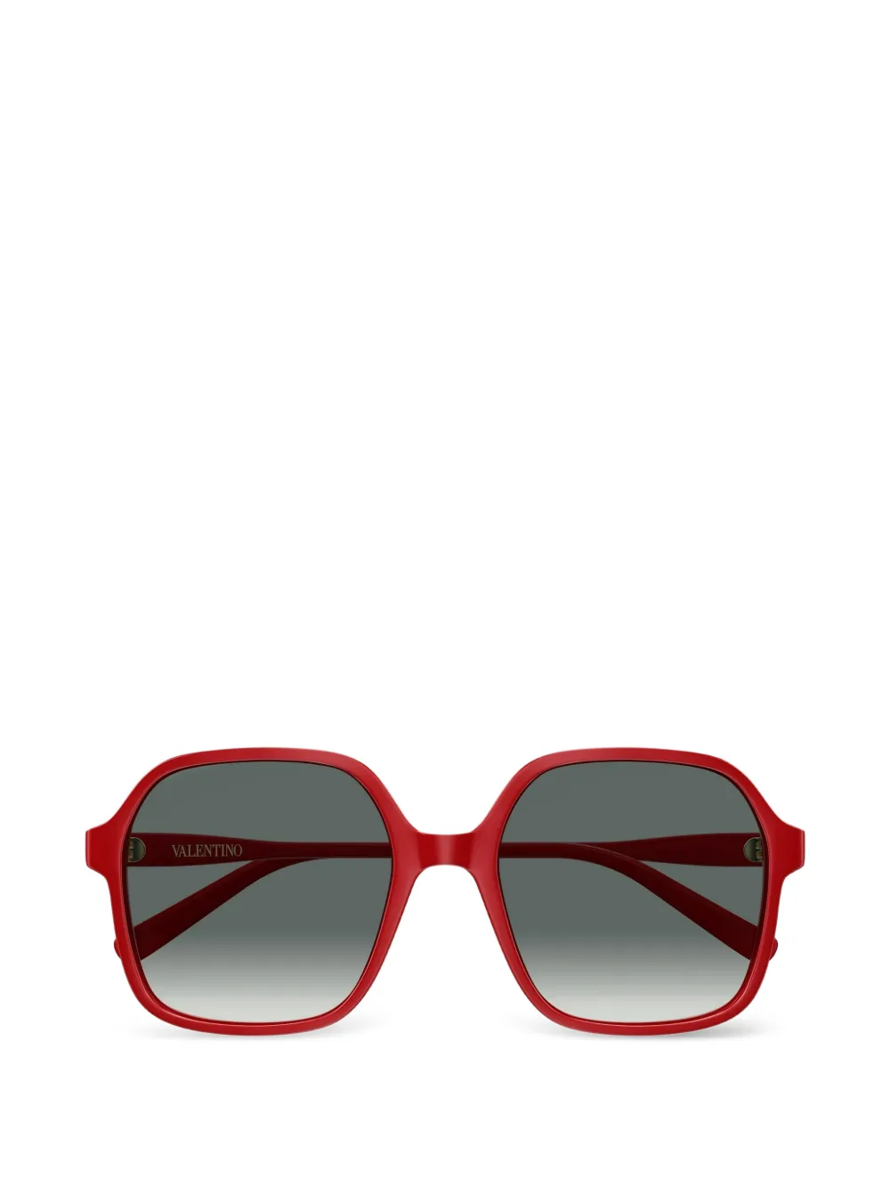 VALENTINO GARAVANI EYEWEAR V-logo square-frame sunglasses - Rosso