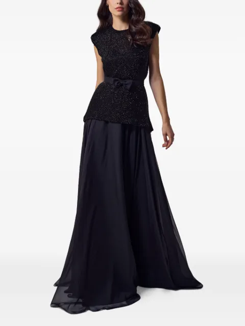 SILK LOVE & LACE sequin-embellished belted dress