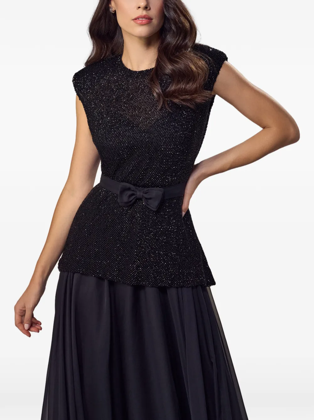 SILK LOVE & LACE Jurk verfraaid met pailletten Zwart
