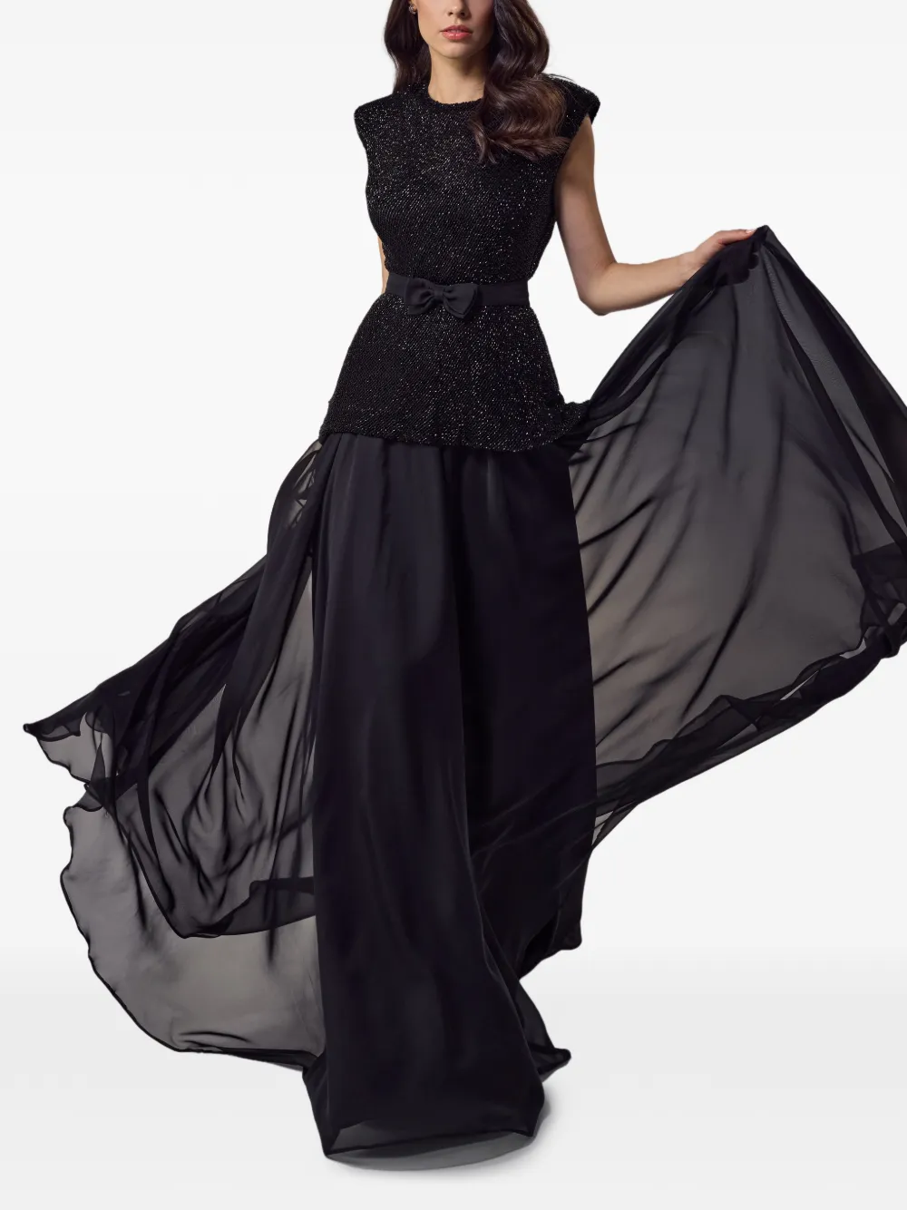 SILK LOVE & LACE Jurk verfraaid met pailletten Zwart
