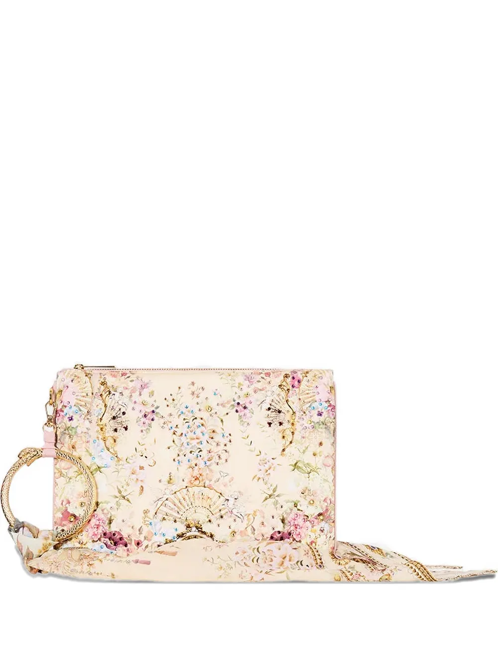 Camilla crystal-embellished clutch bag - Toni neutri