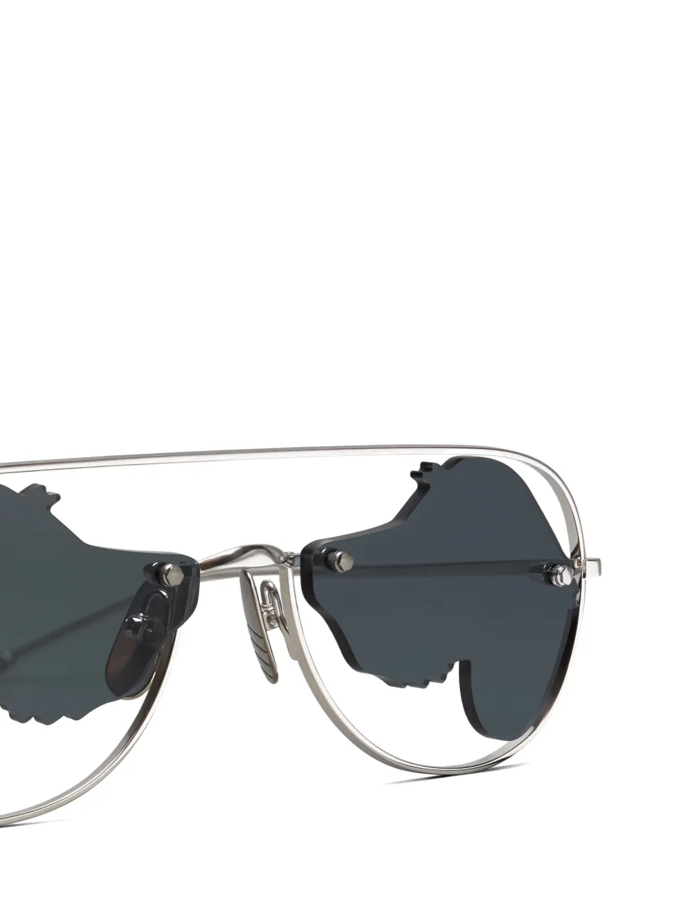 Thom Browne Eyewear Zonnebril met piloten montuur Zilver