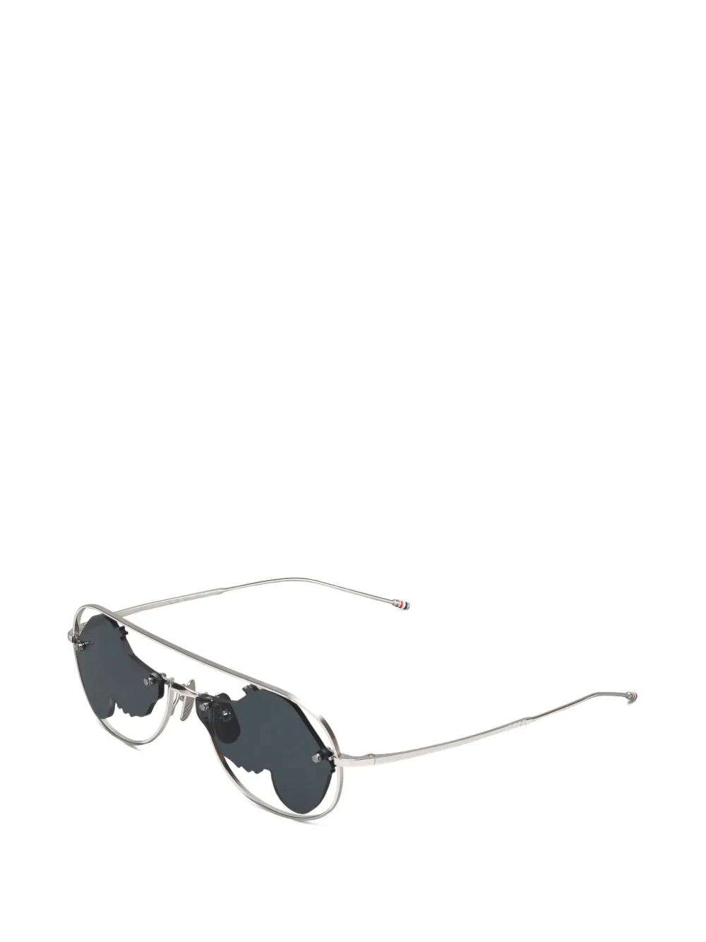 Thom Browne Eyewear Zonnebril met piloten montuur Zilver