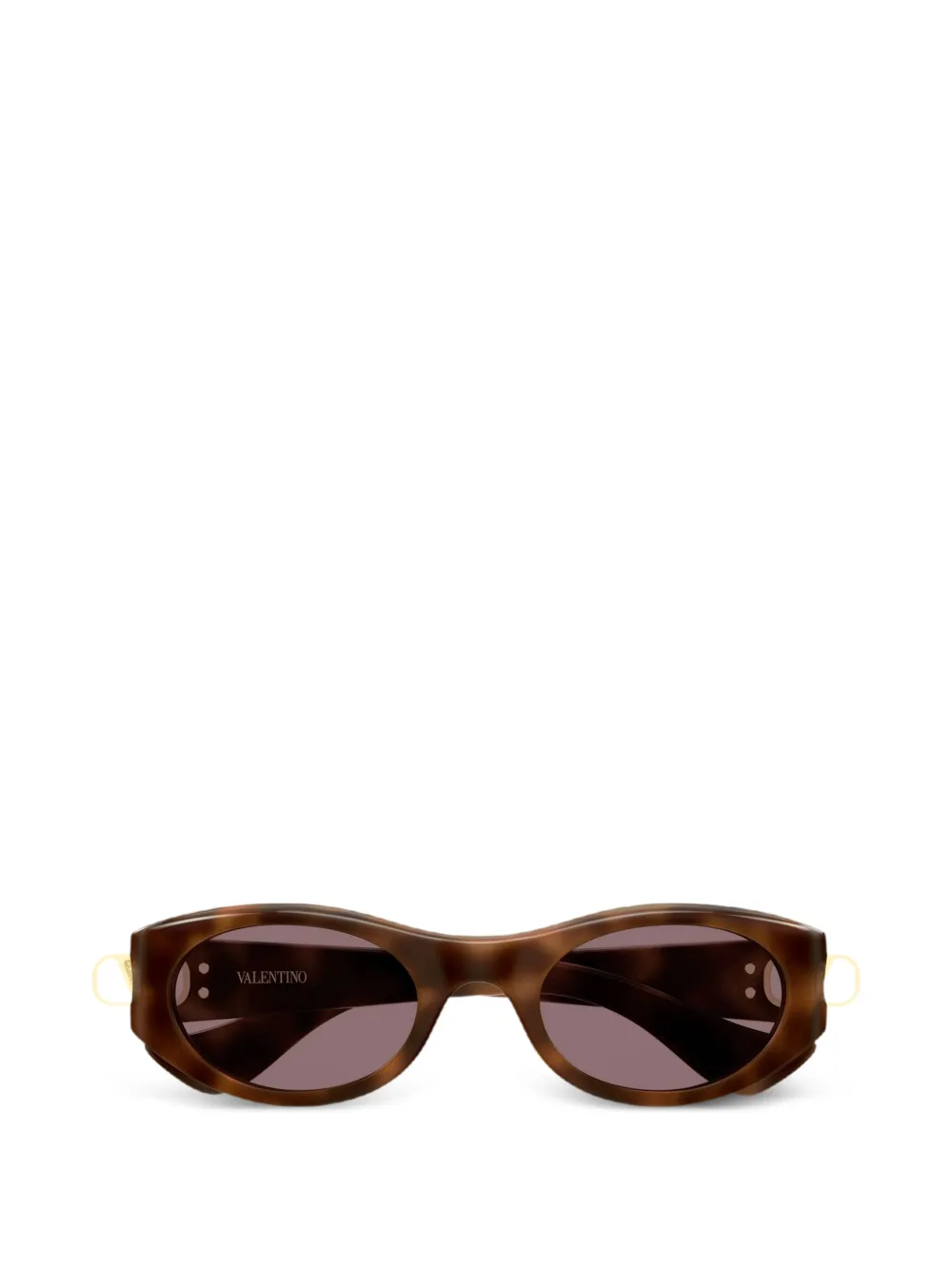VALENTINO GARAVANI EYEWEAR V-logo tortoiseshell-effect sunglasses - Marrone