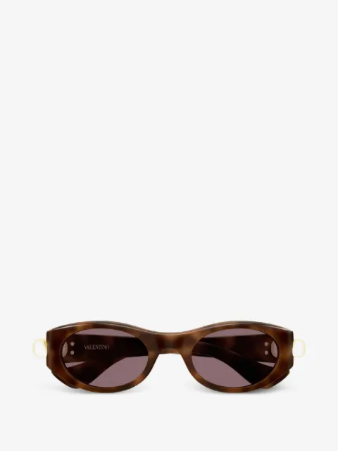 VALENTINO GARAVANI EYEWEAR V-logo tortoiseshell-effect sunglasses