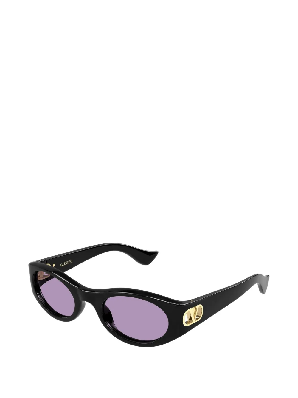 VALENTINO GARAVANI EYEWEAR VLogo zonnebril met ovaal montuur Zwart